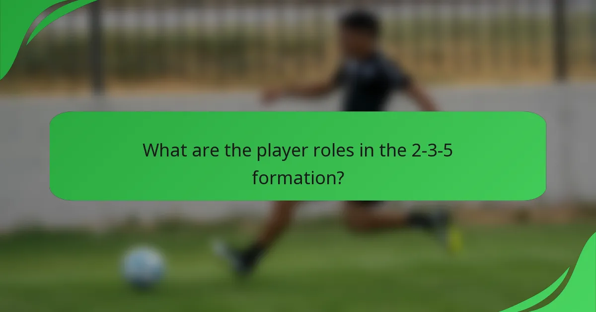 What are the player roles in the 2-3-5 formation?