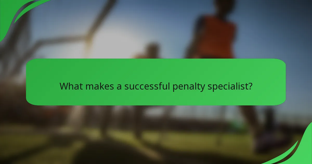 What makes a successful penalty specialist?